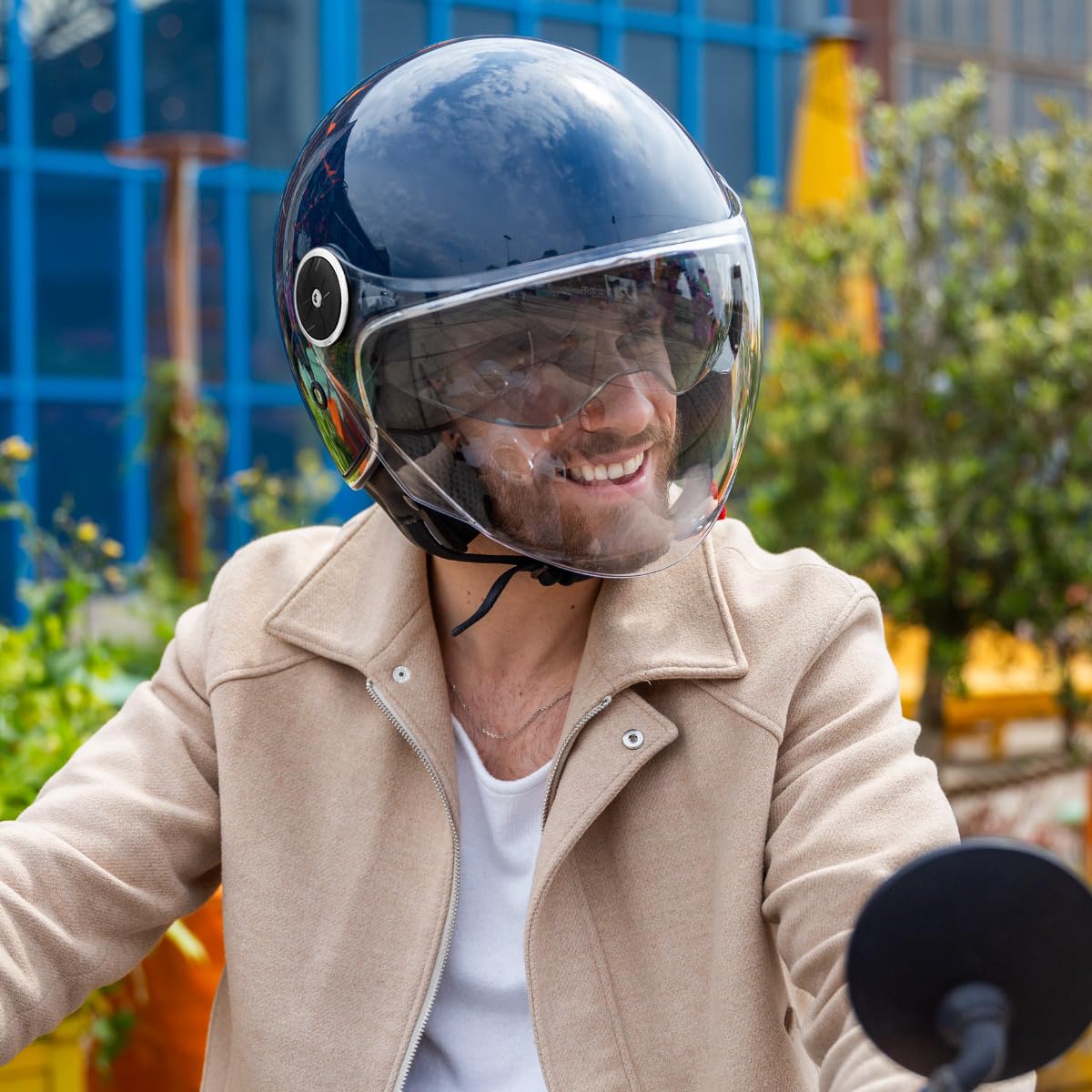 VINZ Tobia Casco Jet con Doble Visera | Casco Scooter & Moto & Ciclomotor | con Visera Solar | ECE 22.06 Homologado | En Tamaño XS - XXL | para Hombre y Mujer