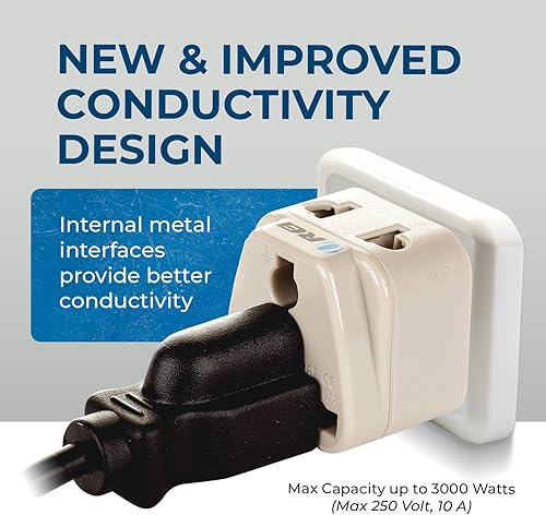 Miniatura 7 de OREI Enchufe adaptador de viaje de Estados Unidos a Australia, China, Nueva Zelanda y más (tipo I), 2 en 1, certificado CE, cumple con RoHS, paquete