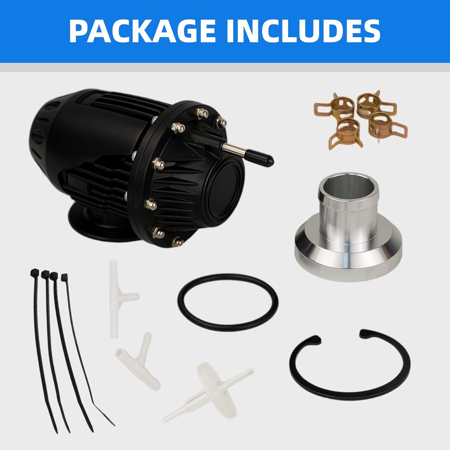 Aluminum Replacement Component Kit with Direct-Fit Adapter, Black Finish, Automotive Part