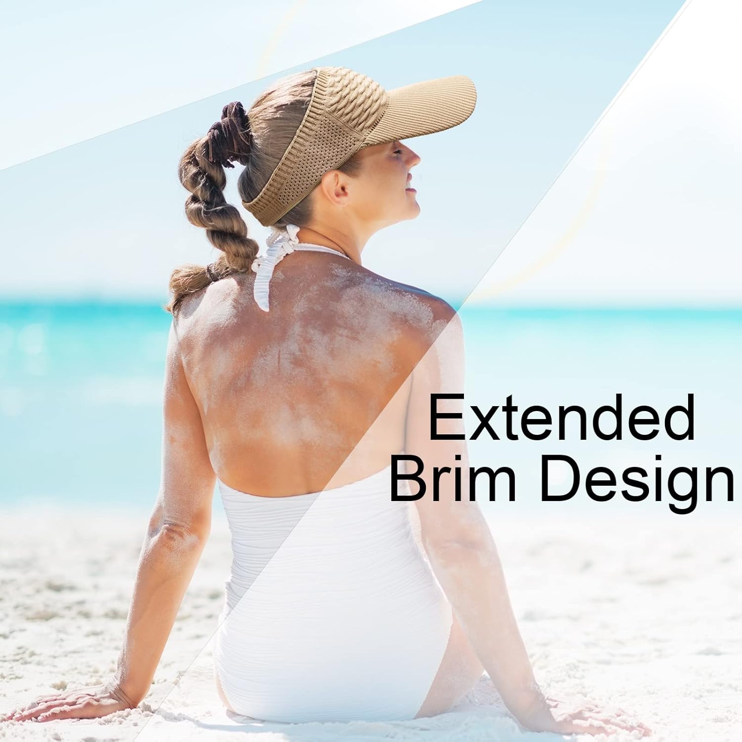 3 Pieces Women Sun Visor Hat for Women Knitted Hats Summer Beach Hat Elastic Sports Hat Empty Top Quick Drying Wide Brim Golf - Image 6