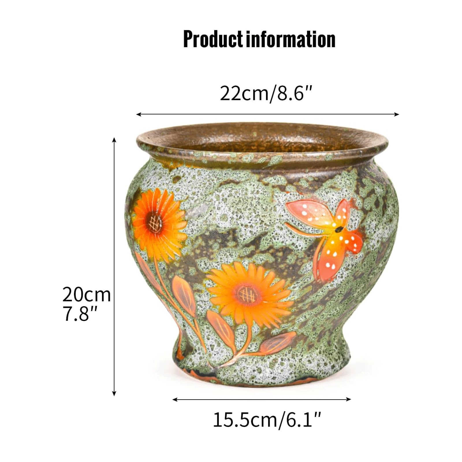 Sukkulenten Keramik Blumentopf mit Drainageloch, Barockstil, Pflanzkübel für Innen und Außen Perfekt für Blumen, Ideale Pflanzentöpfe für Zimmerpflanzen, Kleine Pflanzgefäße