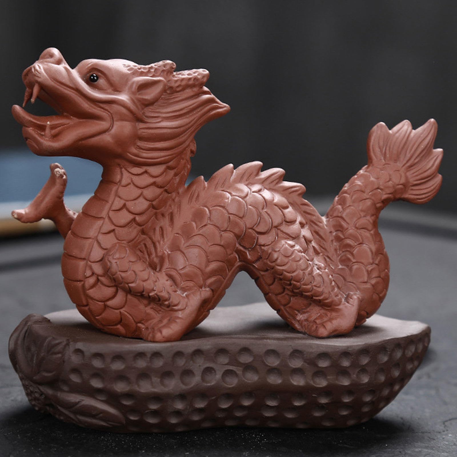 Sammlerfiguren, Lila Sanddrachen-Teefigur for Reichtum und Erfolg - Sternzeichen-Drache-Jahresdekoration