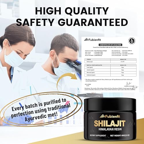 Miniatura 14 de Shilajit Cápsulas de Shilajit prémium para hombres, con ginseng Ashwagandha y más ácido fúlvico para hombres/mujeres, 120 cápsulas