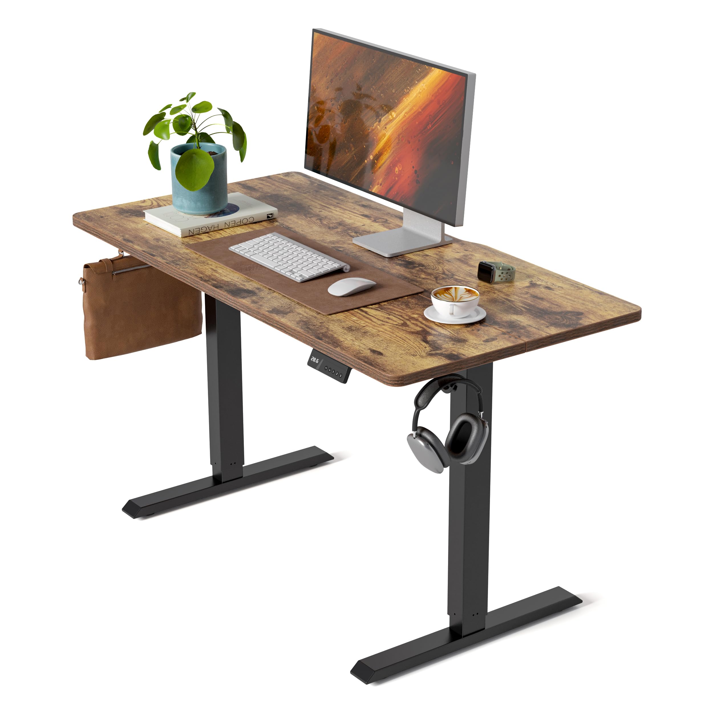 CubiCubi Electric Standing Desk 48 x 24 Inches Height Adjustable Sit Stand Desk Ergonomic Home Office Computer Workstation