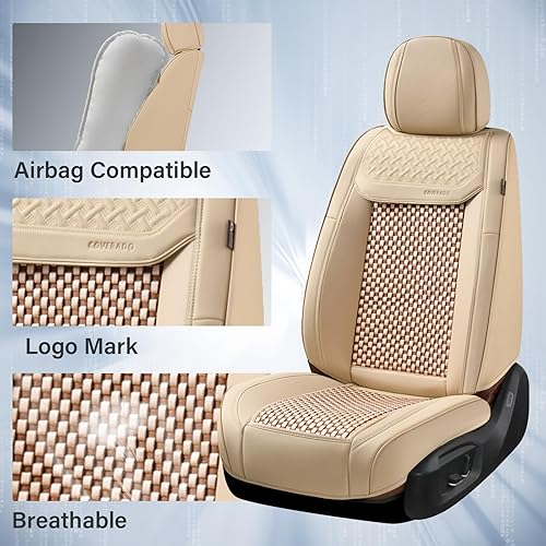 Miniatura 3 de Coverado - Fundas de asiento delantero de automóvil, ajuste universal, impermeables, conversión 2 en 1, protectores para la mayoría de camionetas y