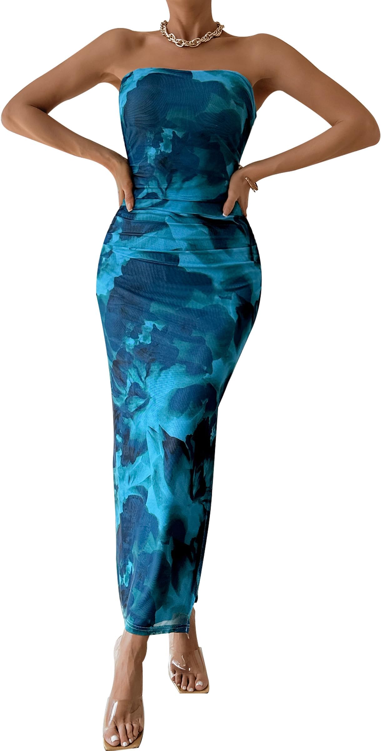 Shein blue maxi dress Clearance