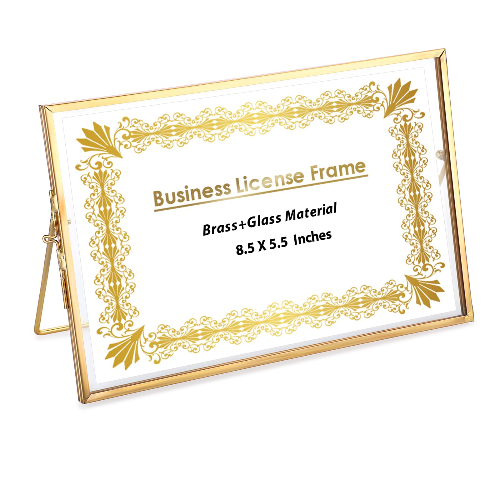 Minesaxel Business License Frame - 8.5 X 5.5 Inch Double Display Frame For Certificates, Diplomas & Documents (Cherry Red)