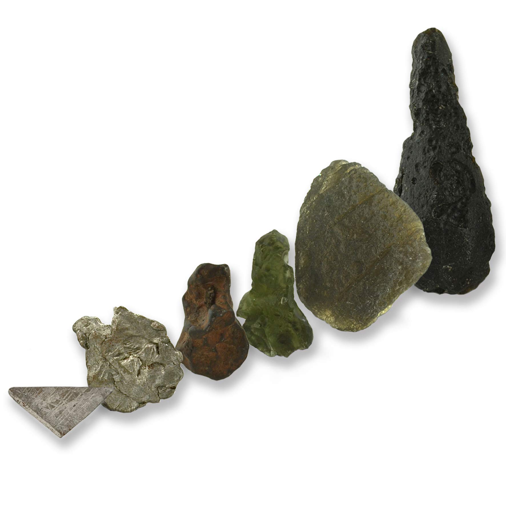 Starborn Celestial Meteorite Collector’s Set: 6 Pieces - Iron, Tektite & Pseudotektite - Educational, Adult & Teen - Unisex