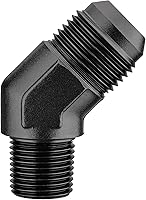 Vista 55 de EVIL ENERGY 4AN macho Flare a 1/8 "NPT adaptador de montaje de tubería de aluminio recto negro