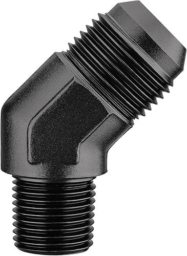 Vista 55 de EVIL ENERGY Adaptador de ajuste de 6AN a 3/8" NPT macho de 90 grados, aluminio