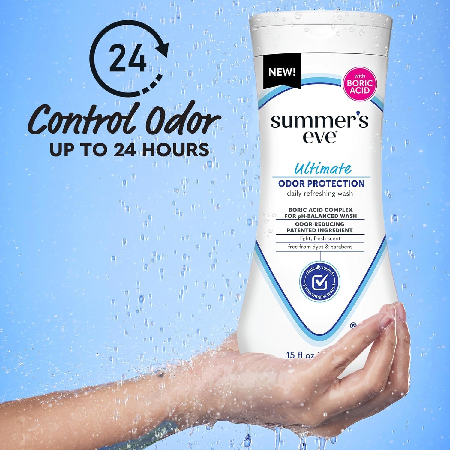Summer's Eve Ultimate Odor Protection Bundle; 15oz Cleansing Wash, 32ct Feminine Wipes, and 12ct To-Go Feminine Wipes