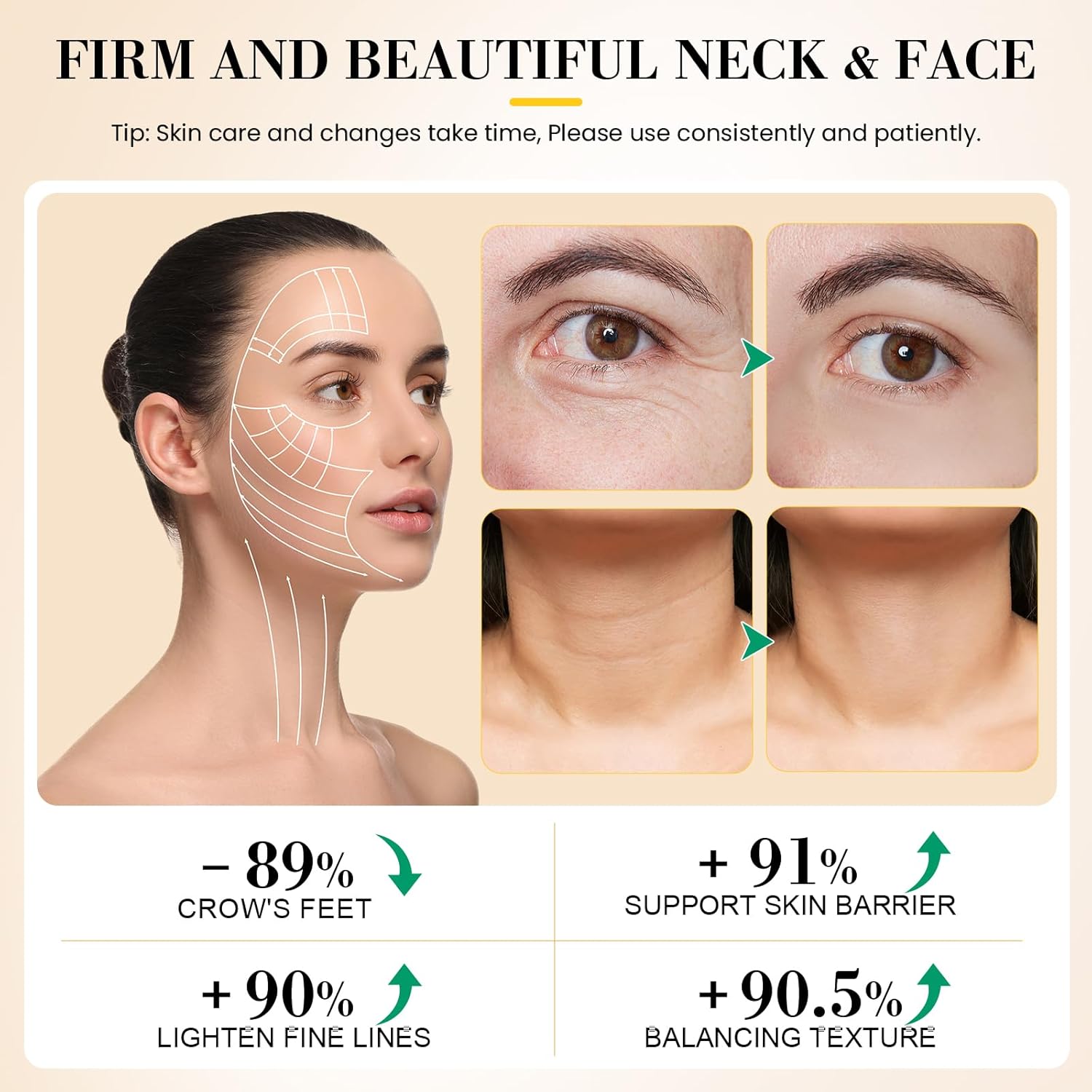 3-in-1Retinol,Peptide&Hyaluronic Acid Cream for Neck, Face, Hands|Complete Anti-Aging Firming Kit with Jade Roller&Reusable Silicone Mask|Smooth Wrinkles, Lift & Hydrate for All Skin Types & Genders - Image 4