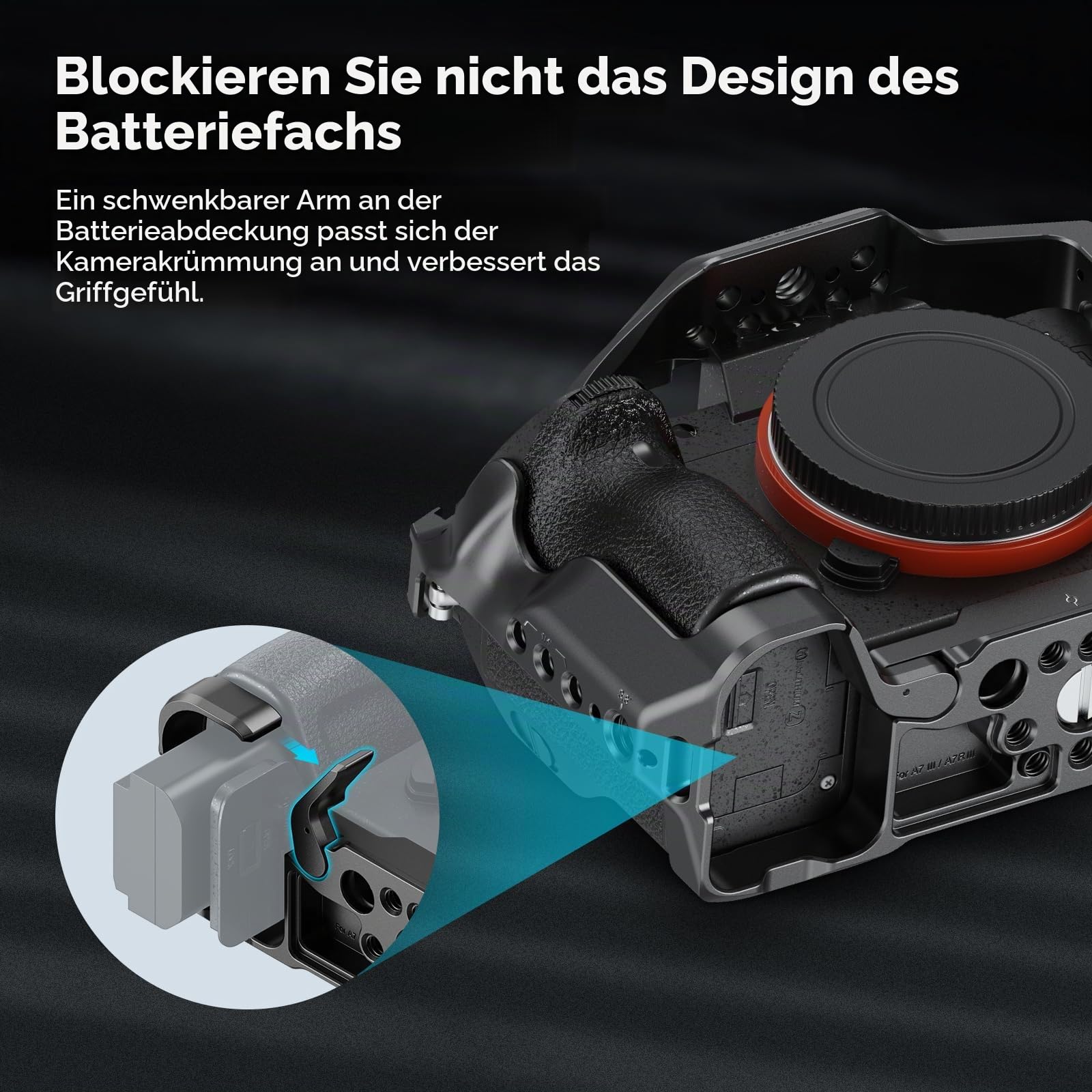 SMALLRIG A7 III / A7R III Kamerakäfig-Set für Sony Alpha 7 III/Alpha 7R III, vollständiger Käfig mit oberem Griff für ARRI und Kabelklemme, integrierter Kaltschuh und NATO-Schienen – 4198