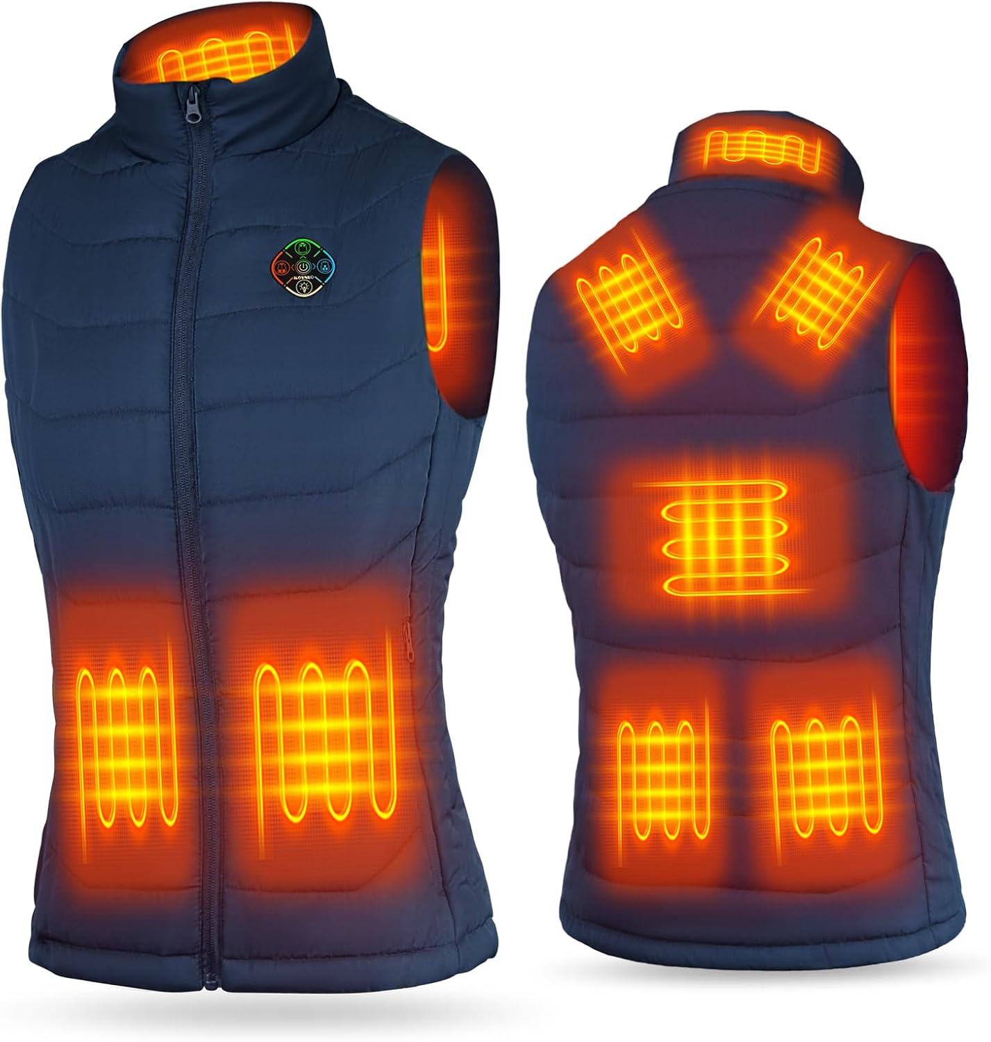 KOVNLO Heated Vest Women, Electric Warming Heated Jackets, (Battery Pack Not Included) Smart Controller With Lights-out