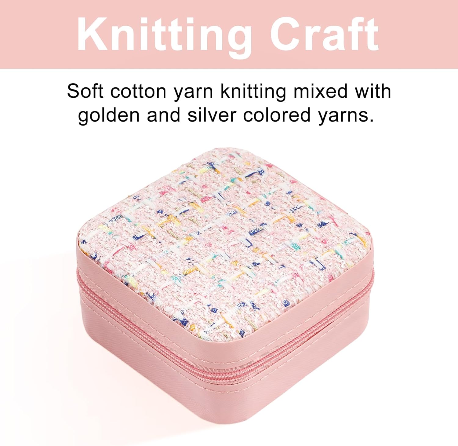 Travel Essentials: Stylish Portable Mini jewelry box, Travel jewelry organizer Travel jewelry case. Birthday Christmas gifts for girls, gift for women (Pink) - Image 2