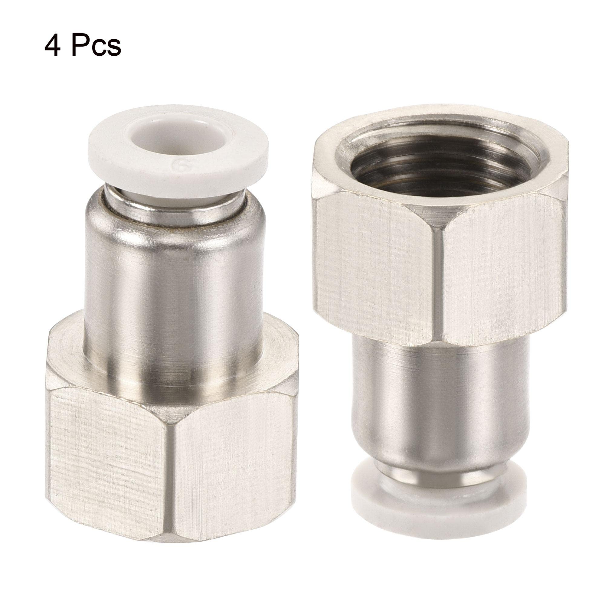 Amazon.co.jp: uxcell プッシュ接続継手 1/4PTメスねじフィット 6 mm