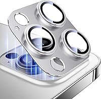 Vista 13 de Esanik Paquete de 2 protectores de lente de cámara para iPhone 15 Pro/iPhone 15 Pro Max (titanio natural)