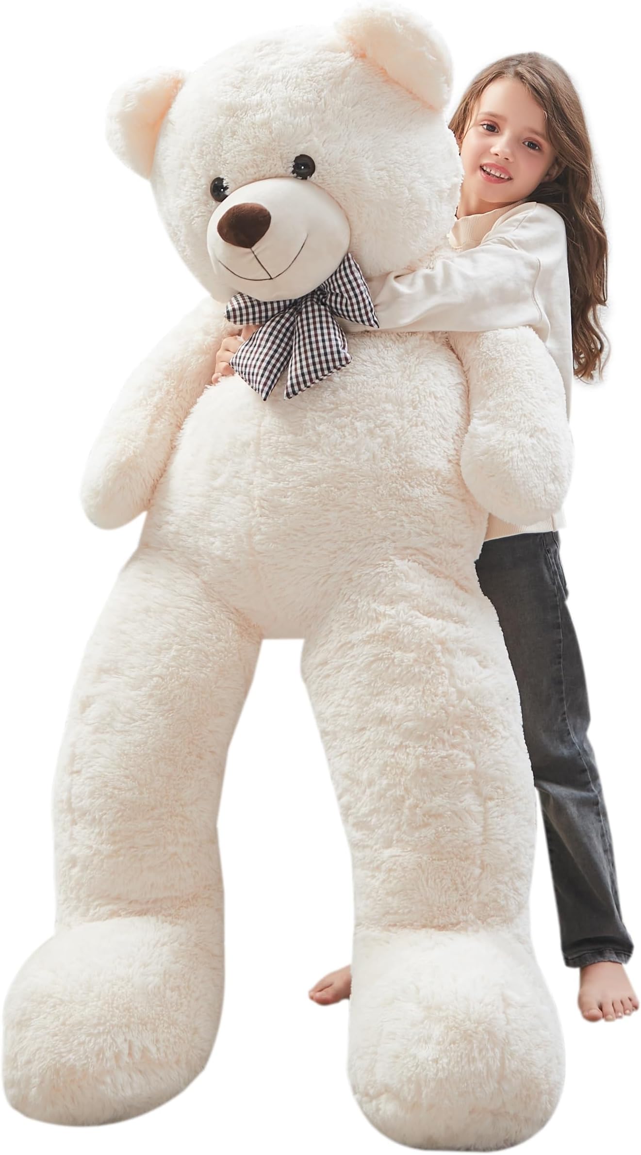 MorisMos Life SizeTeddy Bear, 55 Inch Jumbo Big Stuffed Animals Plush, Large Bear Stuffed Animal Gifts for Girlfriend, Boyfriend, Kids, White