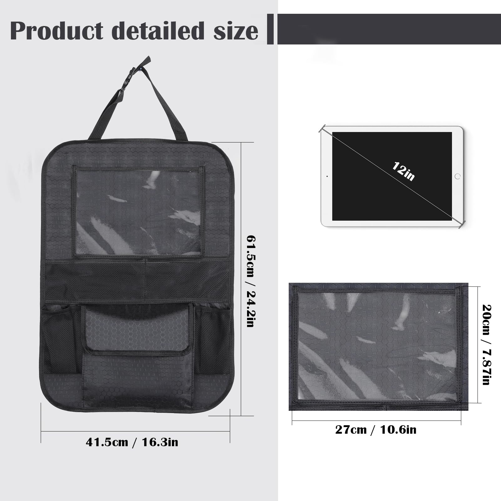 Romon Organizer Sedile Posteriore Auto Bambini, Impermeabile Organizzatore Sedile Posteriore Auto con Molto Spazio di Archiviazione, Proteggi Sedili Auto Bambini Lungo viaggio