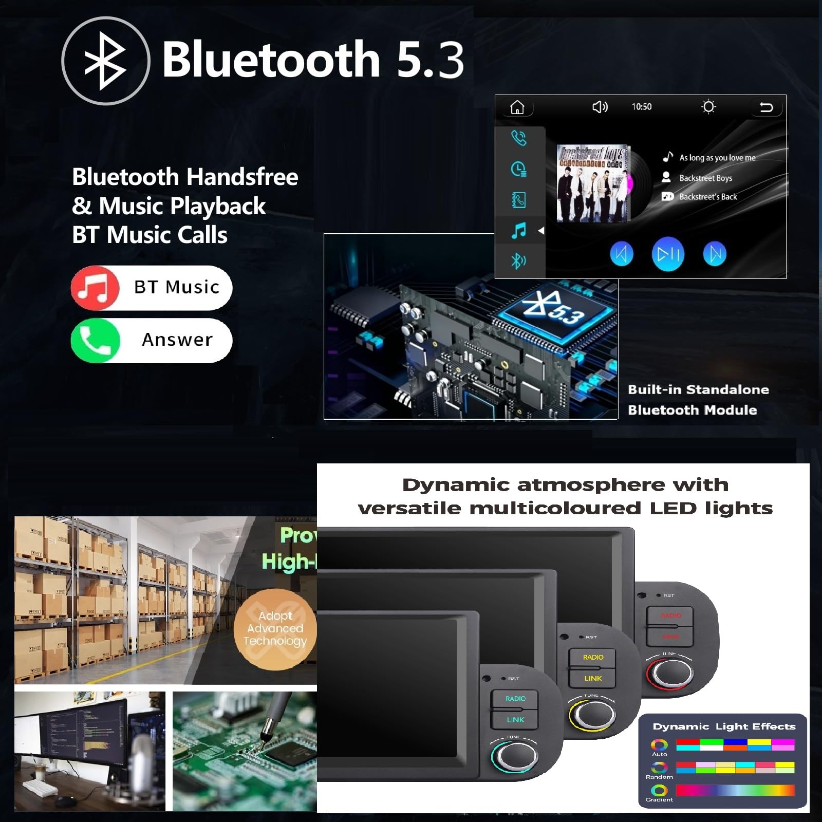 Autoradio per Fiat Panda 2013-2020 7-Inch Wireless CarPlay & Android Auto，Bluetooth 5.0, Mirror Link, Touchscreen | RDS AM/FM, USB, DSP ad alta potenza, Subw EQ, SWC