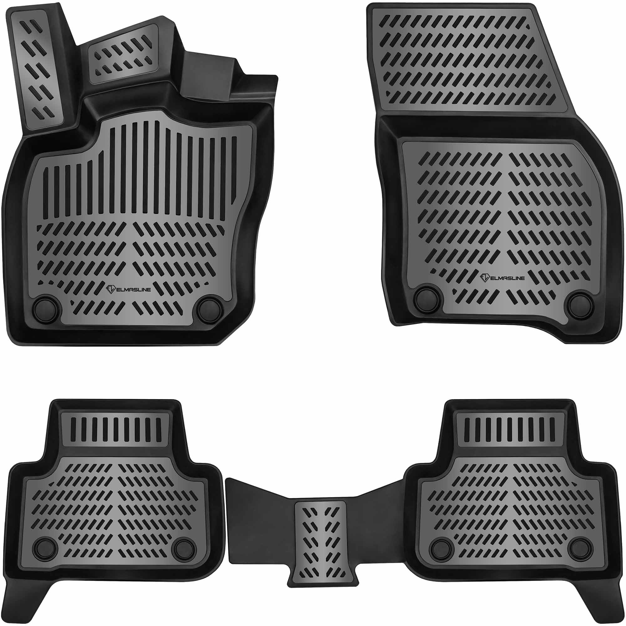 ELMASLINE 3D Gummimatten für VW TIGUAN 3 (III) 2024-2026 | | Extra hoher 5cm Rand | Zubehör Fußmatten | 3. Generation