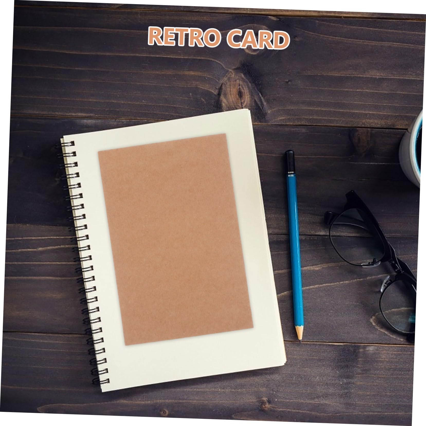 100 Stück DIY Kraftpapier Postkarten Beidseitig Blanko Handgeschriebene Grußkarten und Memo Karten Vintage Stil Vielseitig für Botschaften Zeichnungen und Bastelprojekte Geeignet