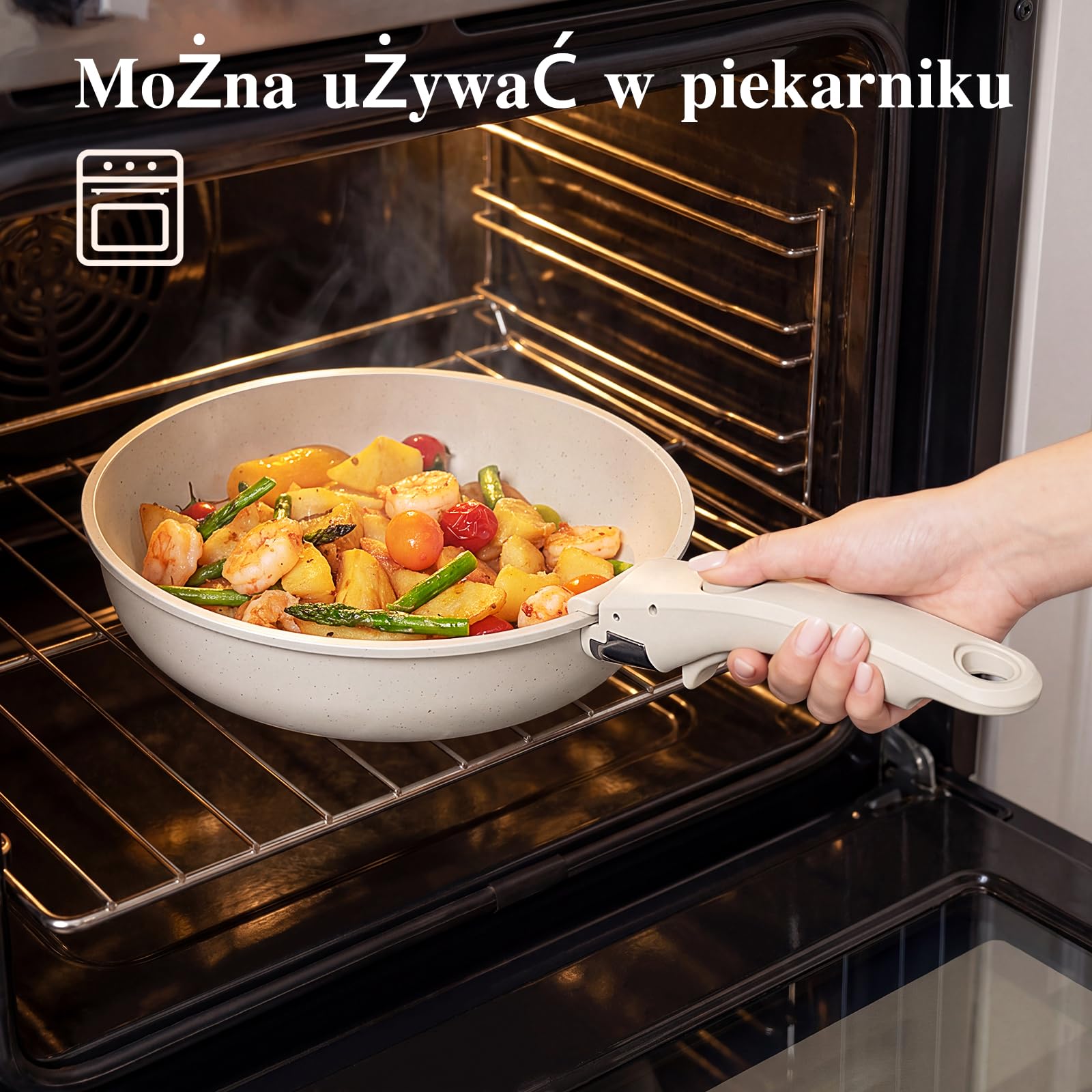 GiPP 11-częściowy zestaw patelni z powłoką nieprzywierającą, biały