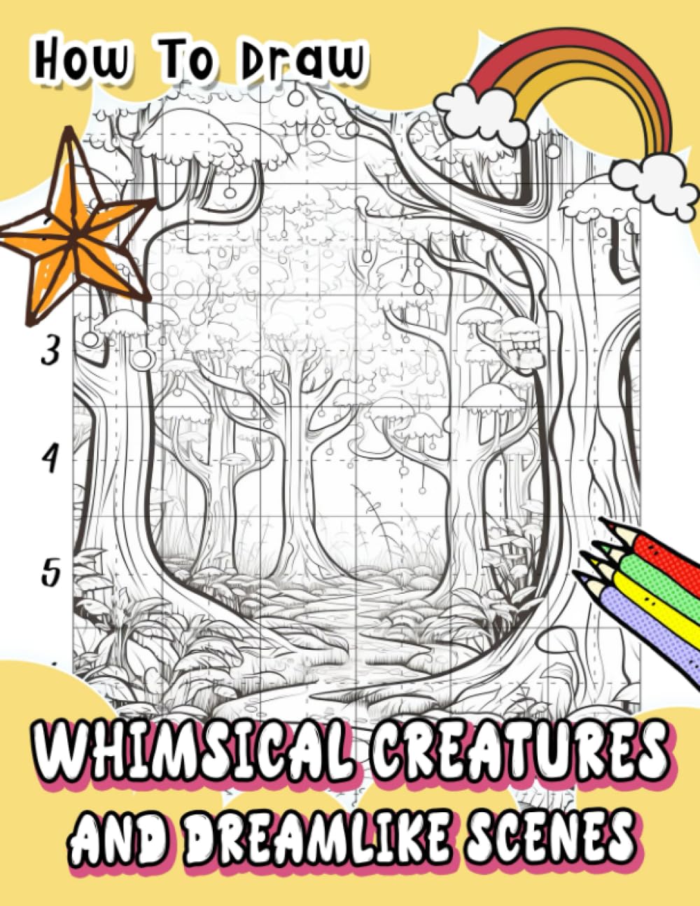 How To Draw Whimsical Creatures and Dreamlike Scenes: Unlock Your Imagination with Intricate Illustrations - Adult Coloring Book with Step-by-Step Tutorials for a Spectacular Escape