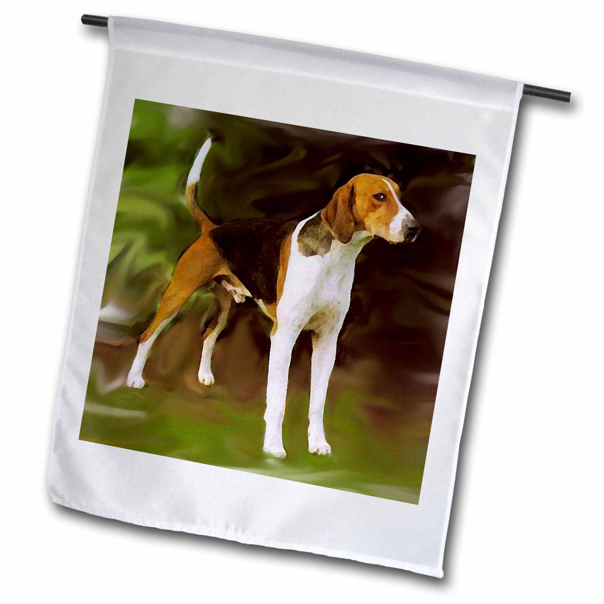 3dRose American Foxhound Gartenflagge 30,5x45,7 Cm – Bunt & Wetterfest
