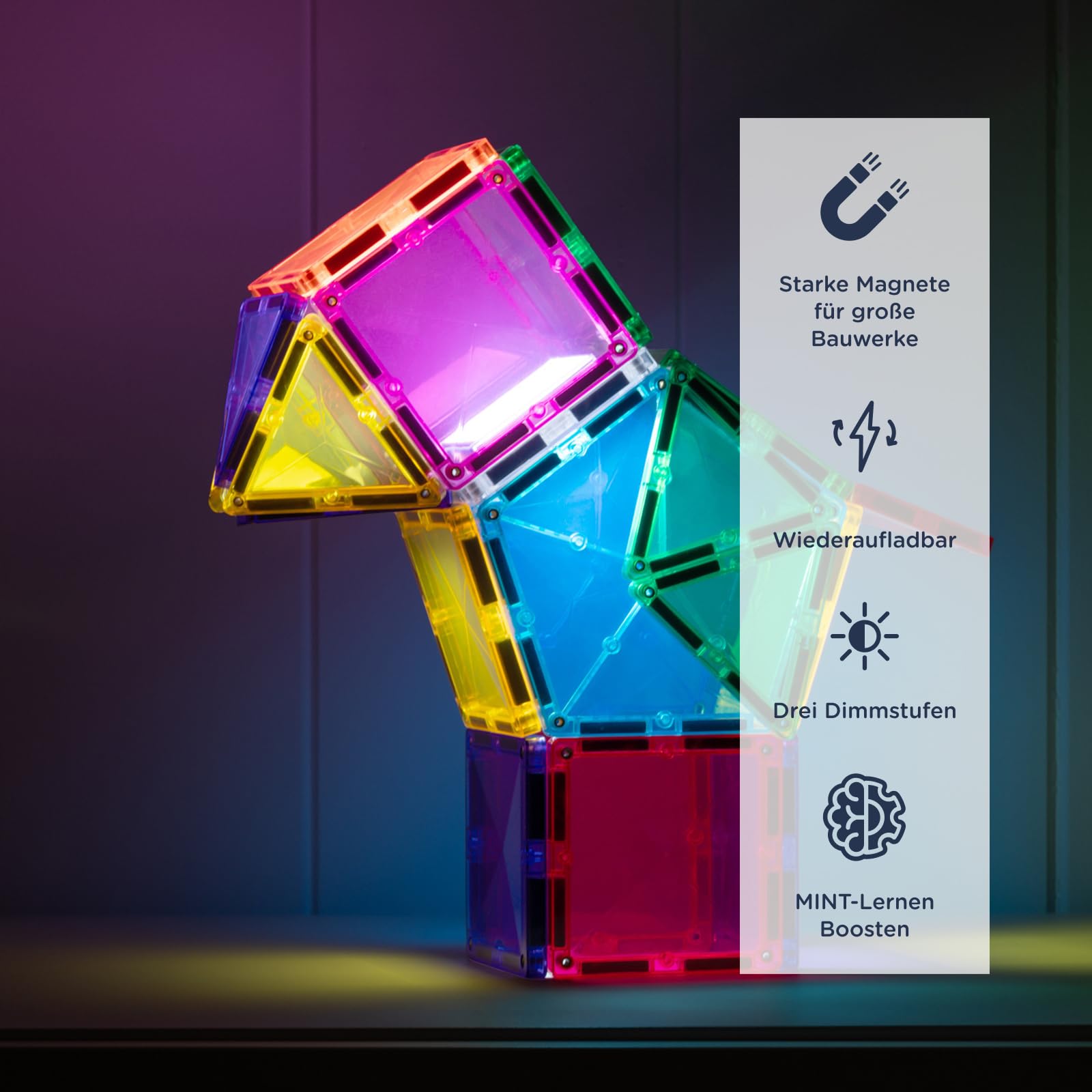 CONNETIX Magnetische Fliesen Light Star Paket, 28 Stück