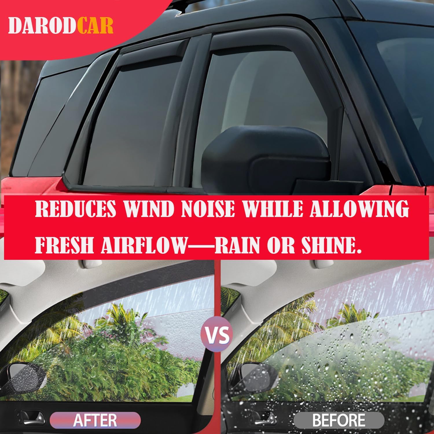2015-2020 in-Channel Rain Guards Window Visors for Truck Ford F-150 SuperCrew/Crew Cab, Inside Front Rear Window Vent Deflectors Sun Shade Wind Visor Car Accessories, Dark Smoke