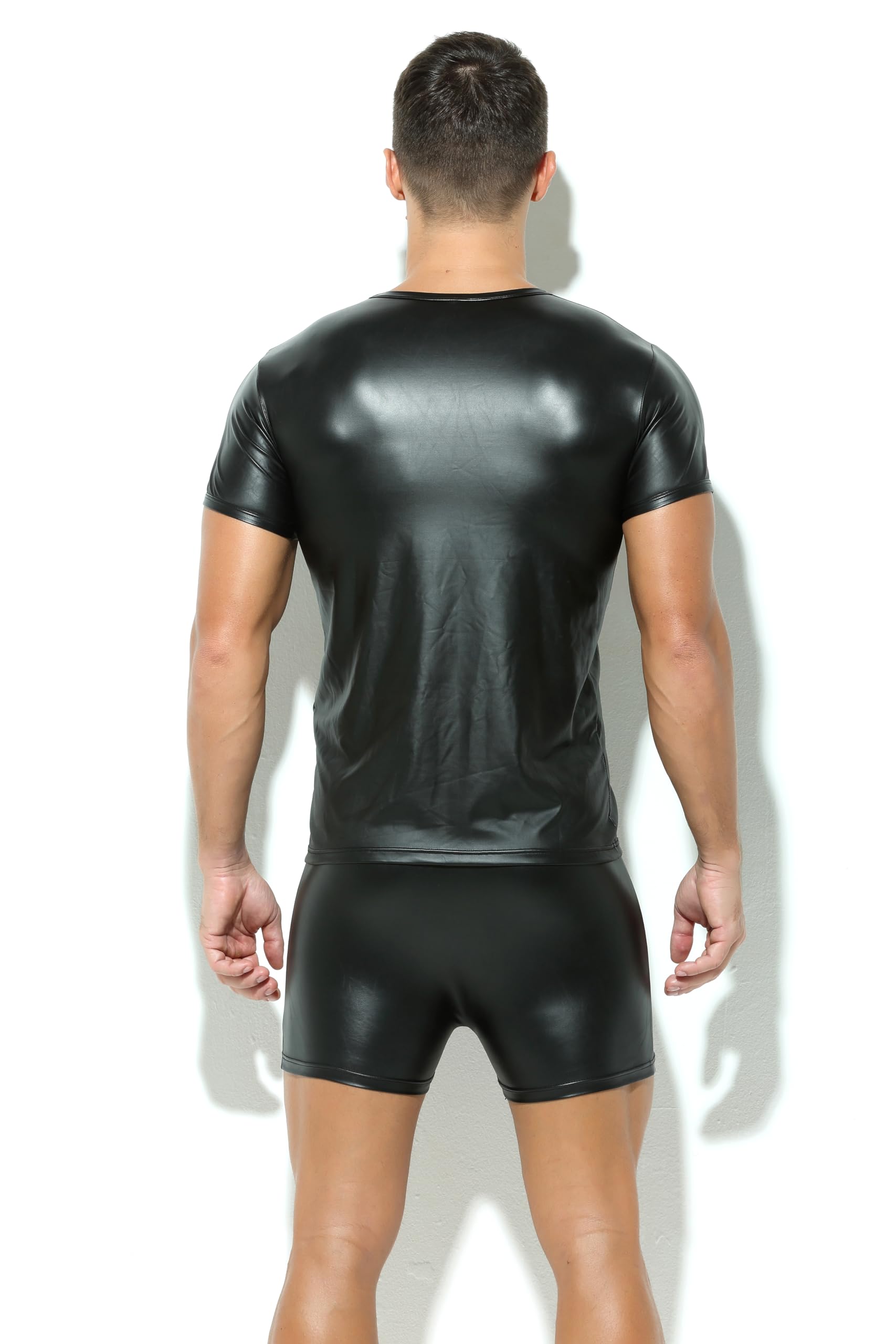 Latex T-shirt 1/2 Bras de vinyle – T-Shirt aspect cuir NP neuf