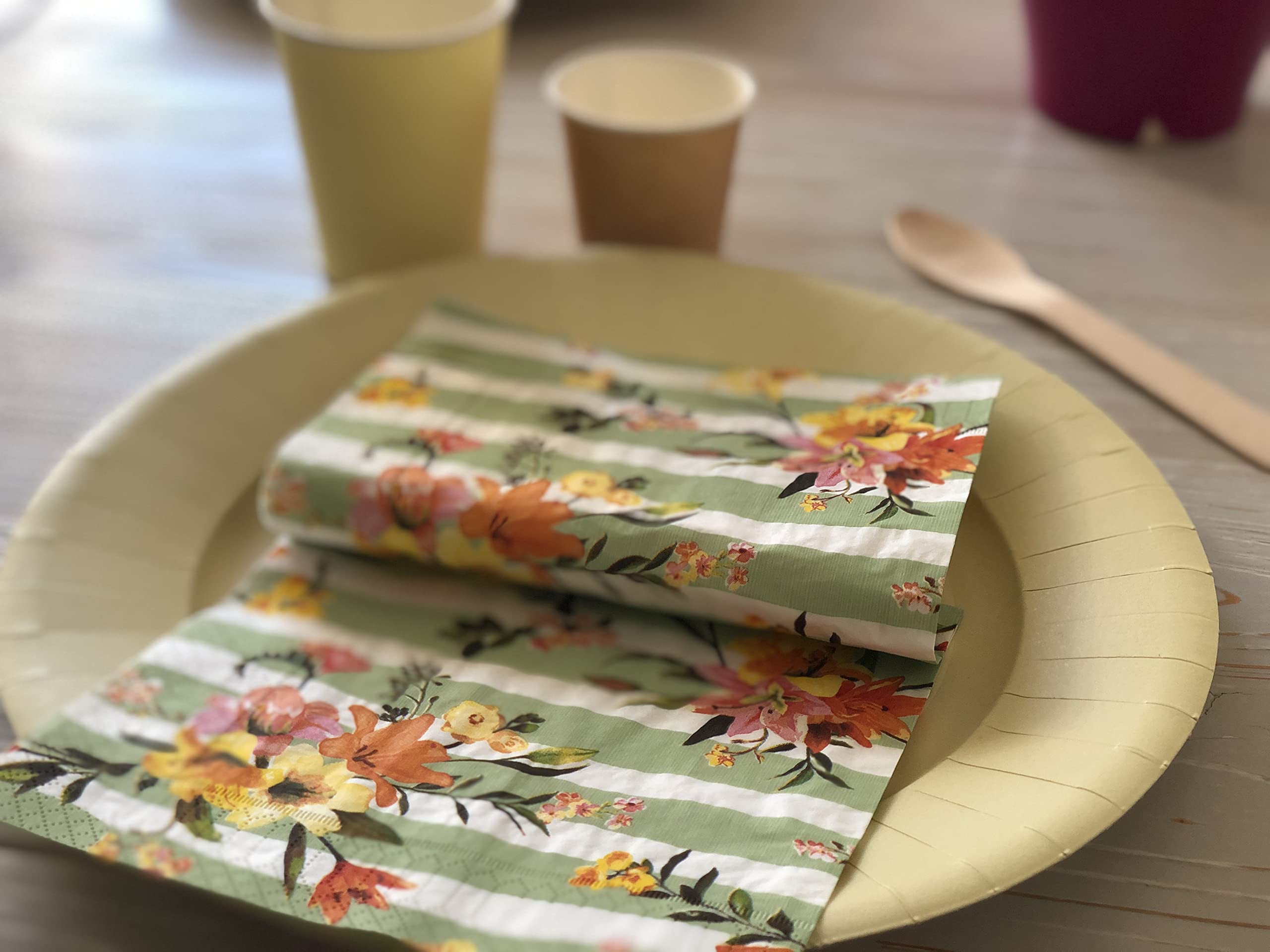 20 Piatti In Cartoncino Compostabili LE NAPPAGE: Diametro 23 Cm, Bianco Premium, Monouso Eco-Friendly Per Feste E Cocktail