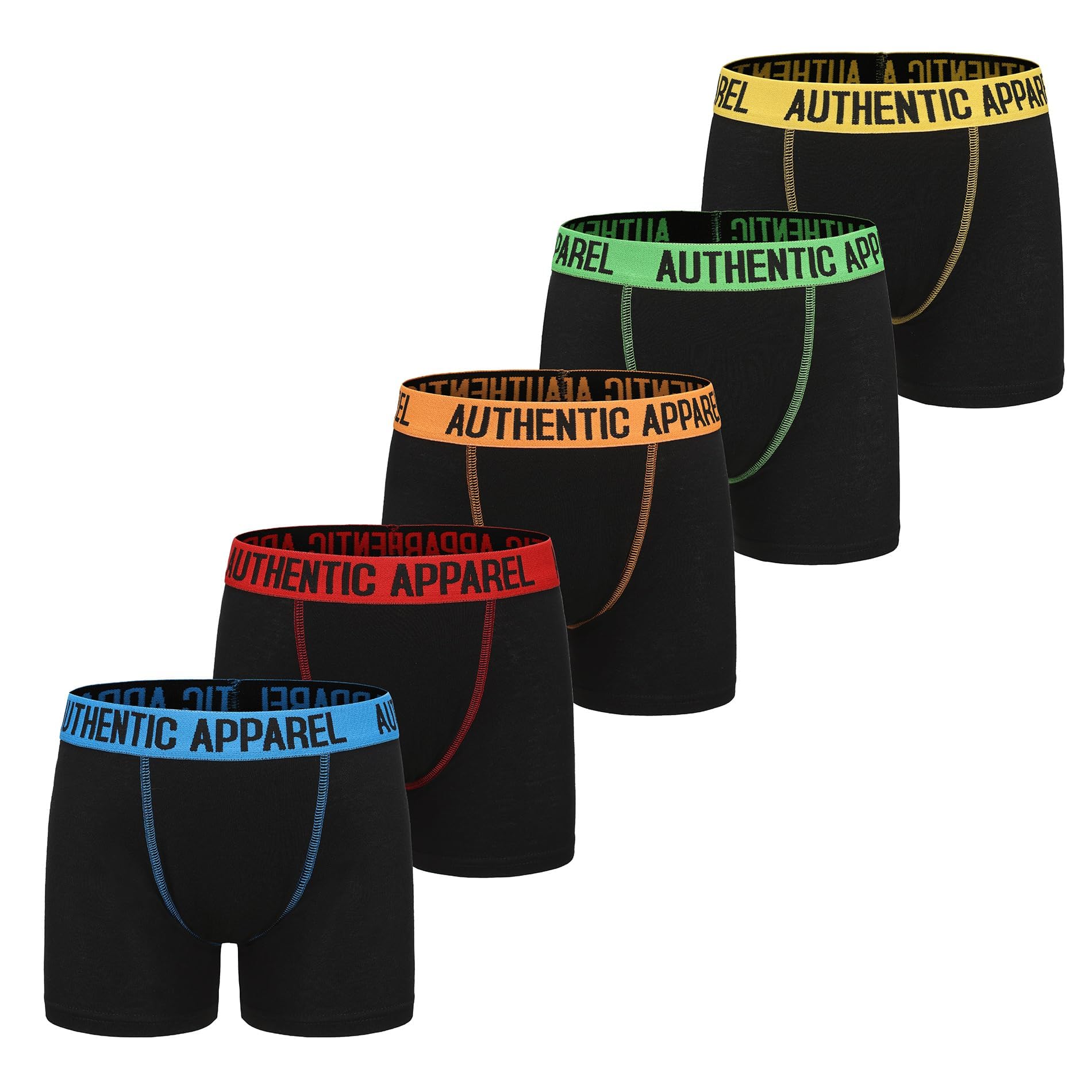 Boys Boxers 5 Pack Trunks Underwear Black Grey Design Coloured Size 2-13 Years