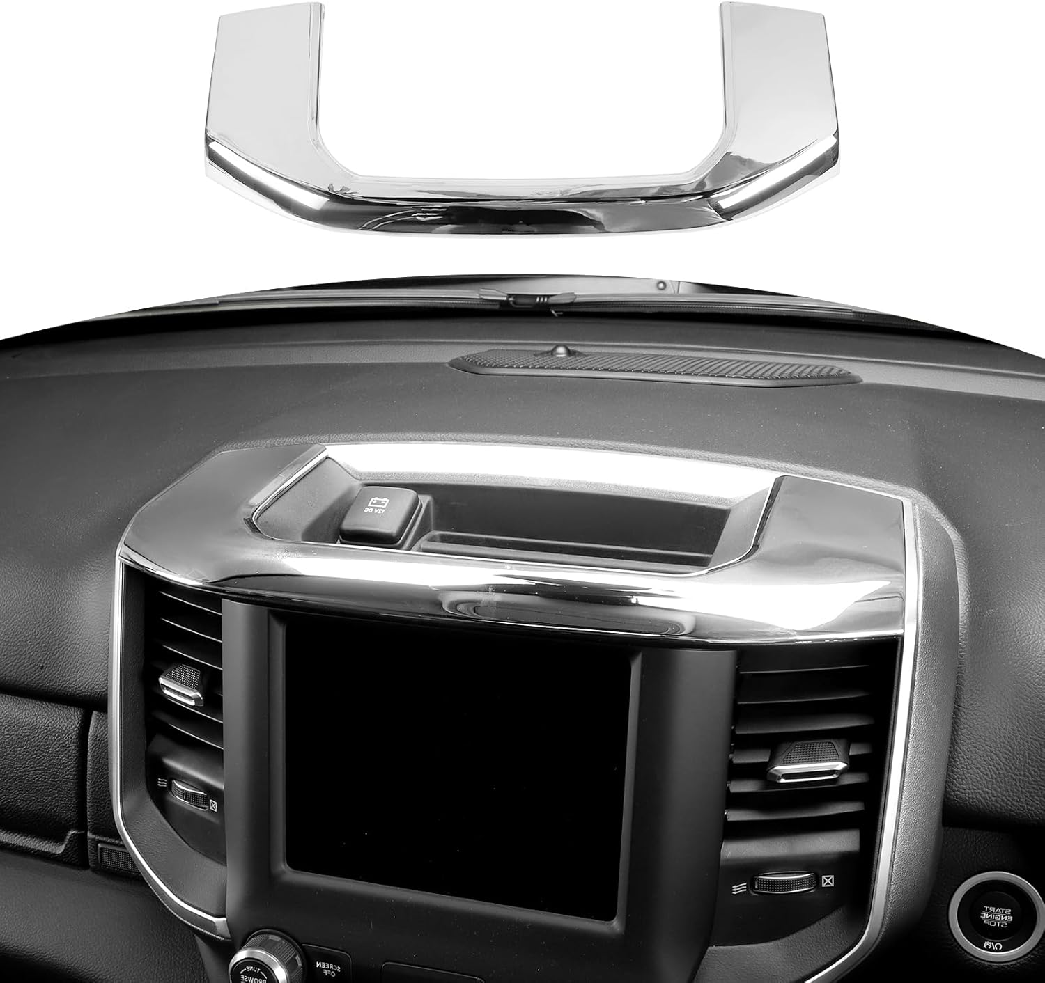 for RAM TRX Center Dashboard Storage Bin Trim Cover Fit for RAM TRX 2018-Present Red Interior Accessories