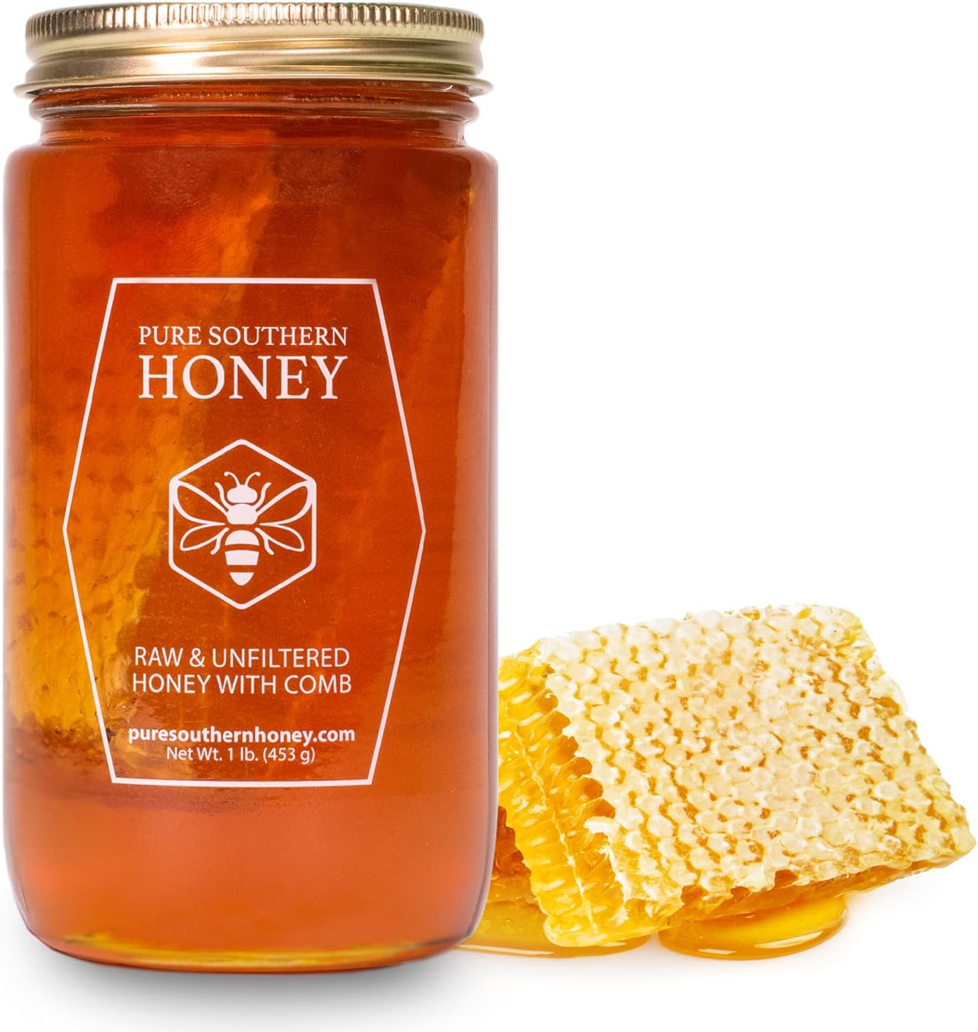 1 lb. 100% Raw & Unfiltered Gallberry with Comb - American Made