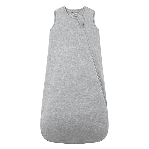 Mosebears Manta de bambú unisex con cremallera de 2 vías, saco de dormir de invierno para bebé de 2.5 tog (gris, 18-36 meses)