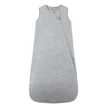Mosebears Unisex Rayon Made from Bamboo Wearable Blanket with 2-Way Zipper,2.5 Tog Baby Winter Sleep Sack Grey,0-6 Months