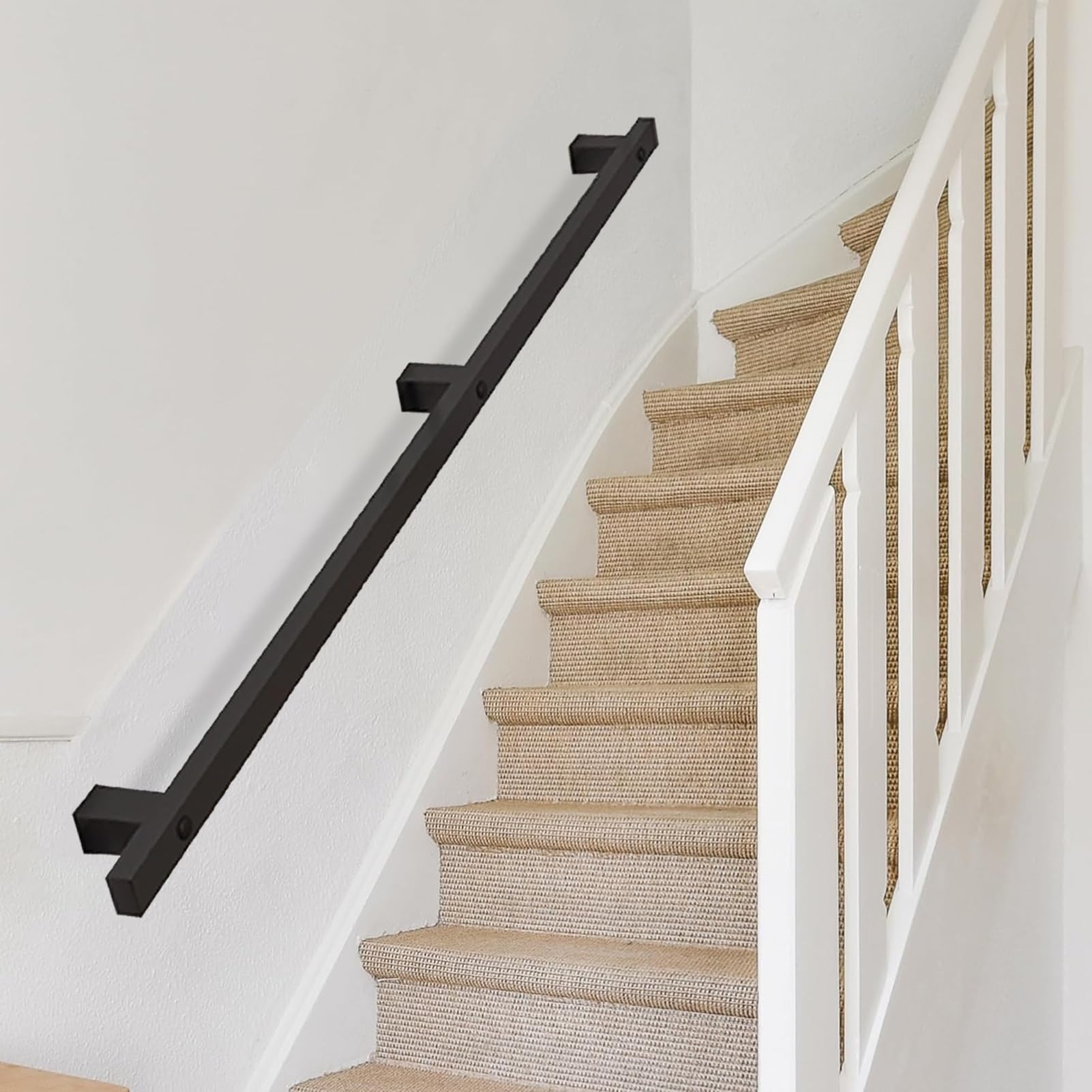 Rampe d'escalier en fer forgé robuste design élégant 6 pieds pour intérieur