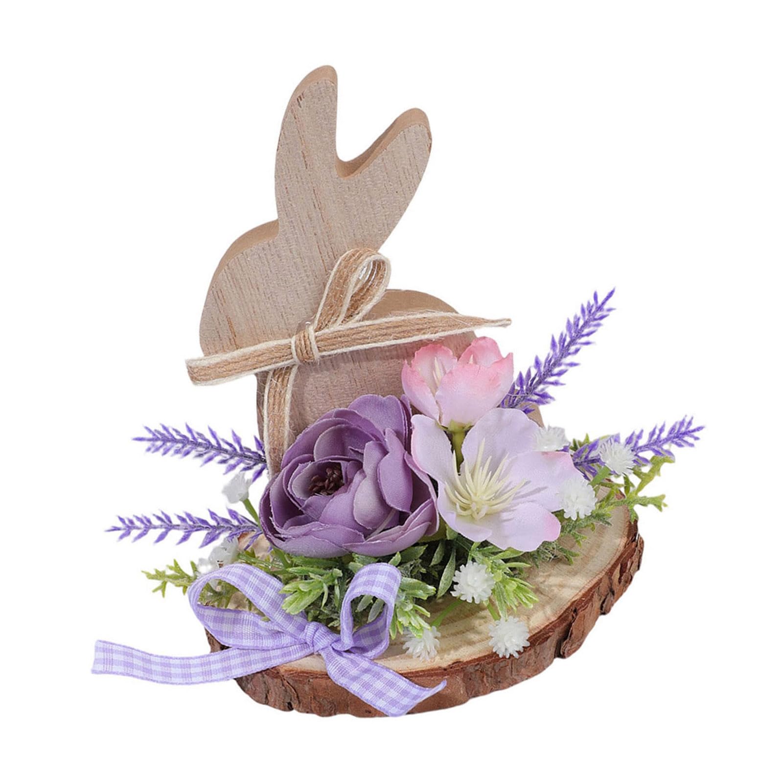 Tsophreniq Wooden Easter Hare Ornament Hand Carved Wood Animal Figurine Holiday Decoration for Tabletop Mantels Home Easter Hare