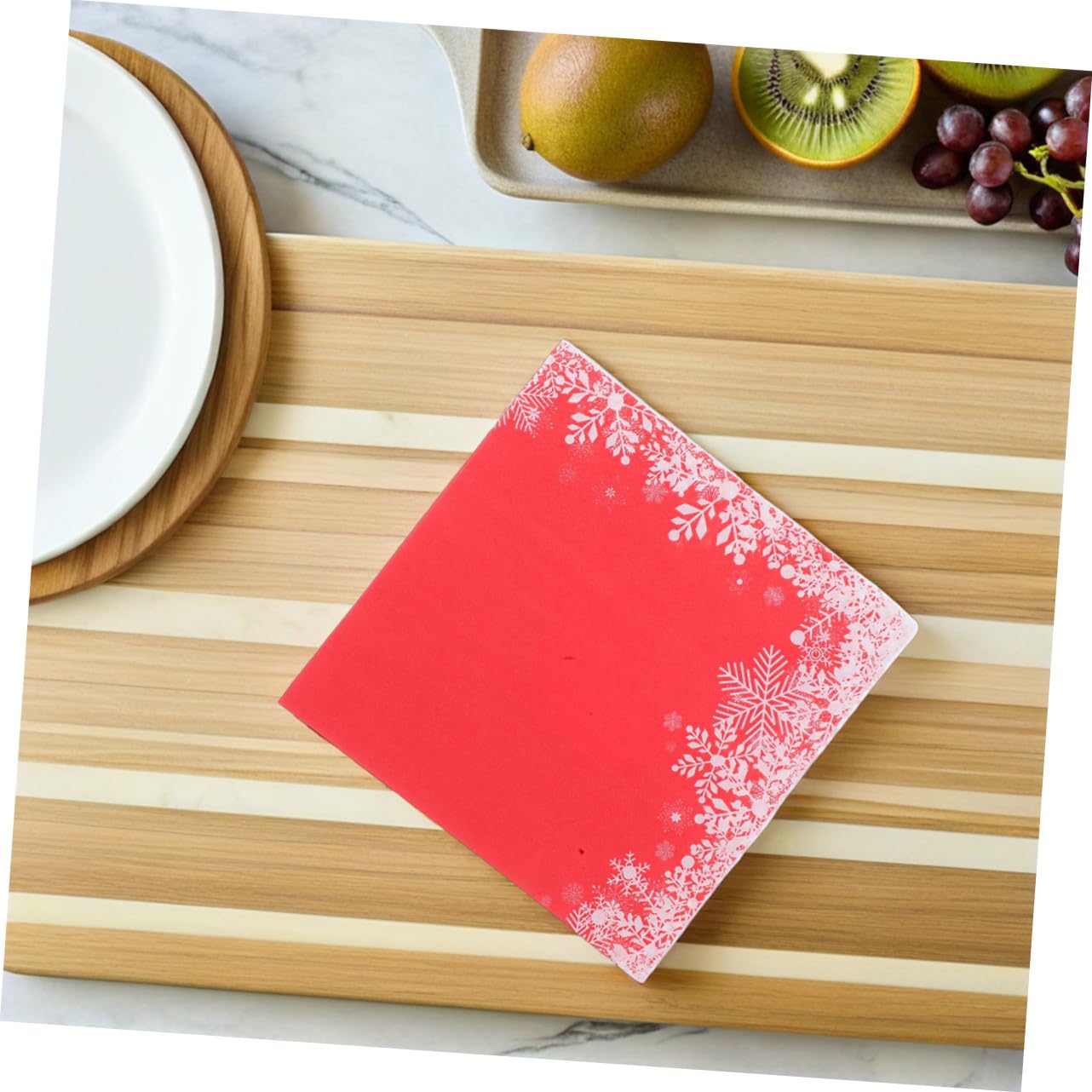 Healvian 120piezas Servilletas Desechables Rojas Copos Papel para Fiestas Navideñas Decoración de Mesa Elegante para Cenas y Celebraciones