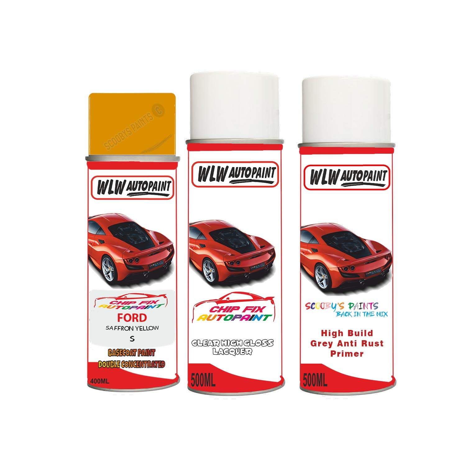 Aerosol Spray Paint For Ford Transit Saffron Yellow 1990-2010 Primer Undercoat With Lacquer