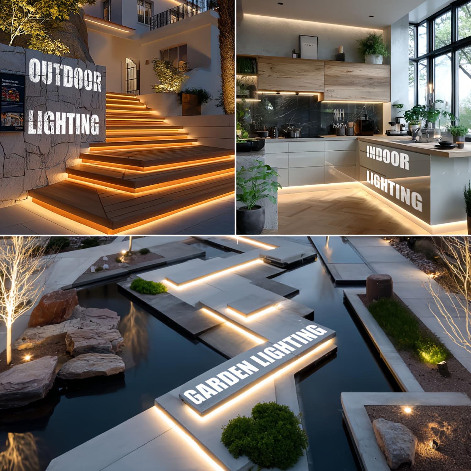 Striscia LED 220V Impermeabile IP65 30 Metri, Illuminazione LED ad Alta Luminosità, per Interni ed Esterni, con Interruttore, Spina Tipo F, Supporto Adesivo e Clip, Luce bianca fredda
