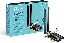 Cartão WiFi TP-Link 6 AX3000 PCIe para PC com dissipador de calor| Bluetooth 5.0 | Adaptador sem fio de banda dupla 802.11AX com MU-MIMO, latência ultraleve | Suporta Windows 10