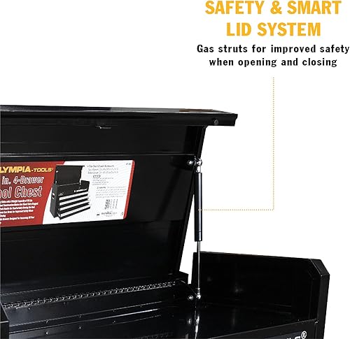 Miniatura 8 de Olympia Tools Caja de herramientas con cajones - 26 pulgadas, organizador de almacenamiento de caja de herramientas de 4 cajones, deslizadores de