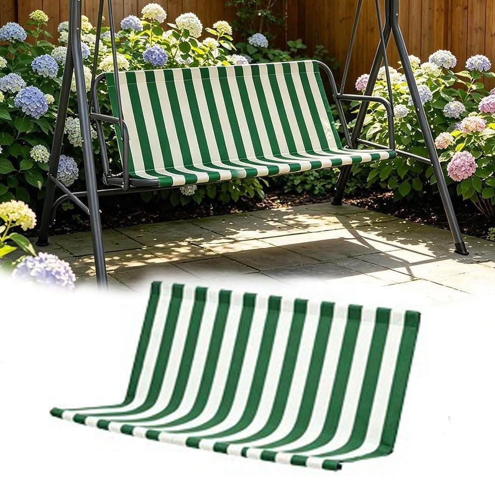 Copriseduta Di Ricambio Per Dondolo Da Giardino Coprisedile Altalena Panca 600D Tessuto Oxford Spesso Coprisedile Di Ricambio Per Altalena Da Patio(Green,158x54x54cm)