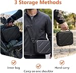 Osmo Mobile 8P Case, PU Shoulder Bag for DJI OM 8P Gimbal Stabilizer Creator Combo, Compatible with OM 8 Pro/7 Series Tracking Kit,DJI Mic mini, Includes Removable Shoulder Strap
