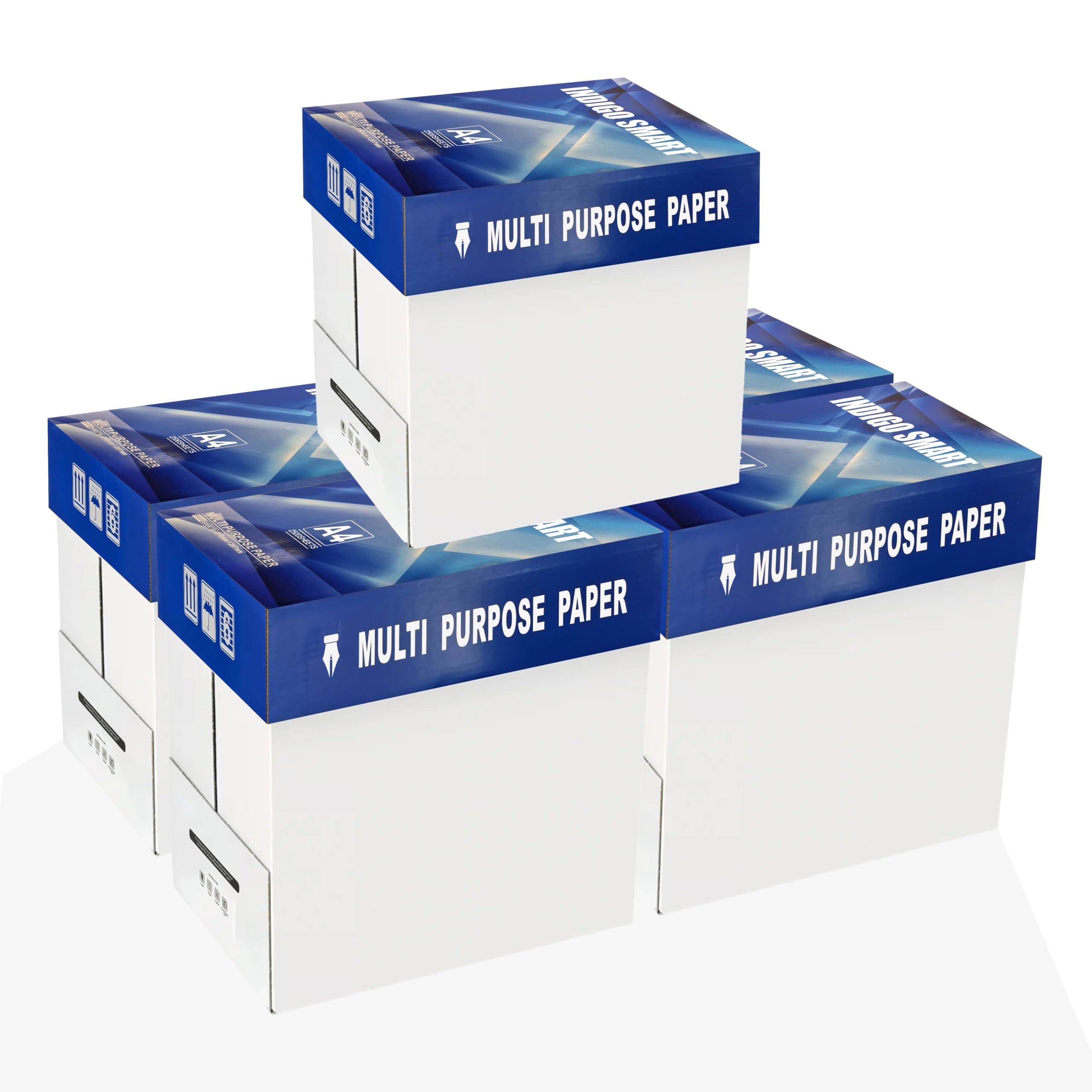 indigoยฎ Smart A4 Paper Professional Business Multipurpose Copier - Laser Inkjet Paper A4 80 GSM Box of 5 Reams 2500 Sheets - 5 Boxes