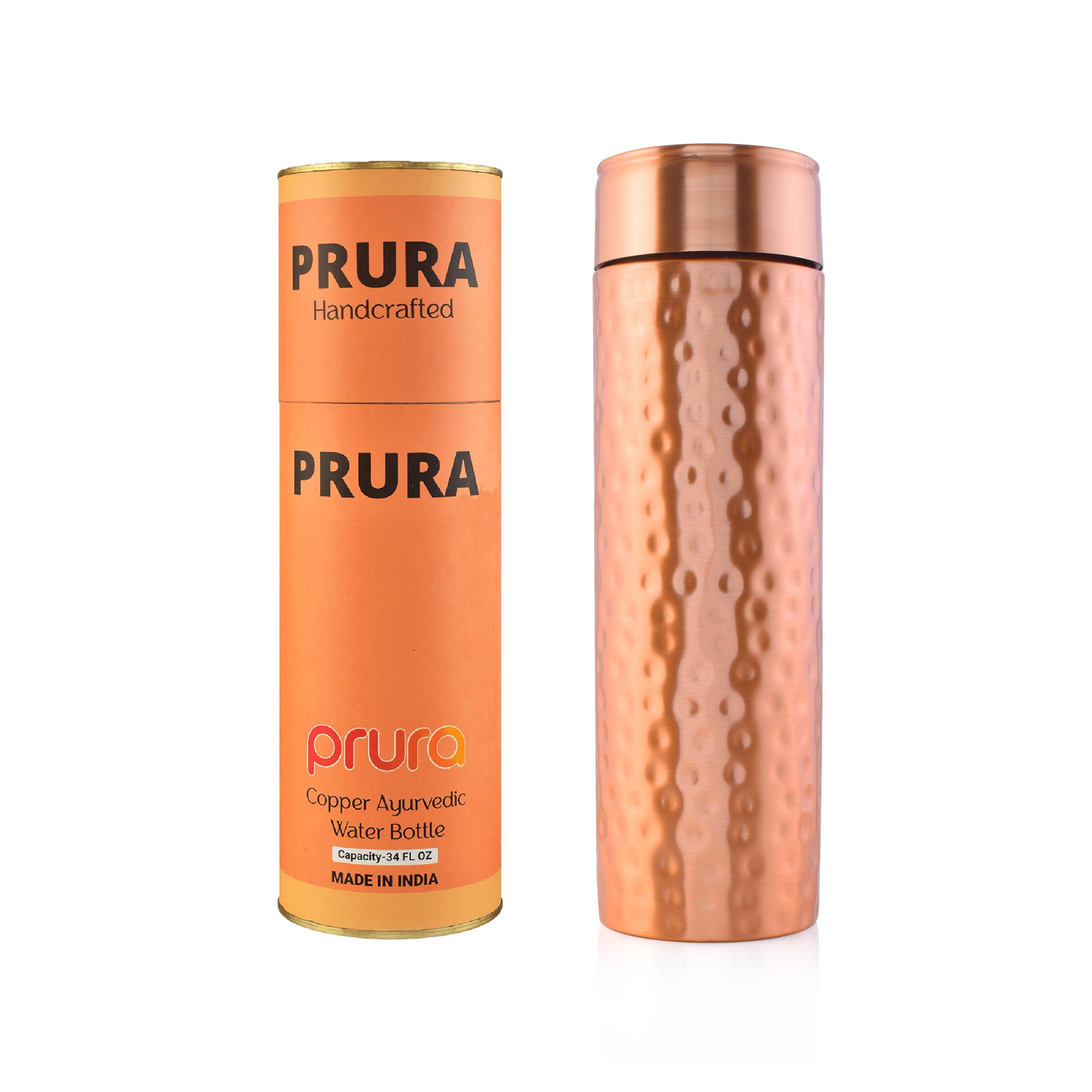 PRURA Copper Water Bottle A Leak Proof Ayurvedic Pure Copper Vessel