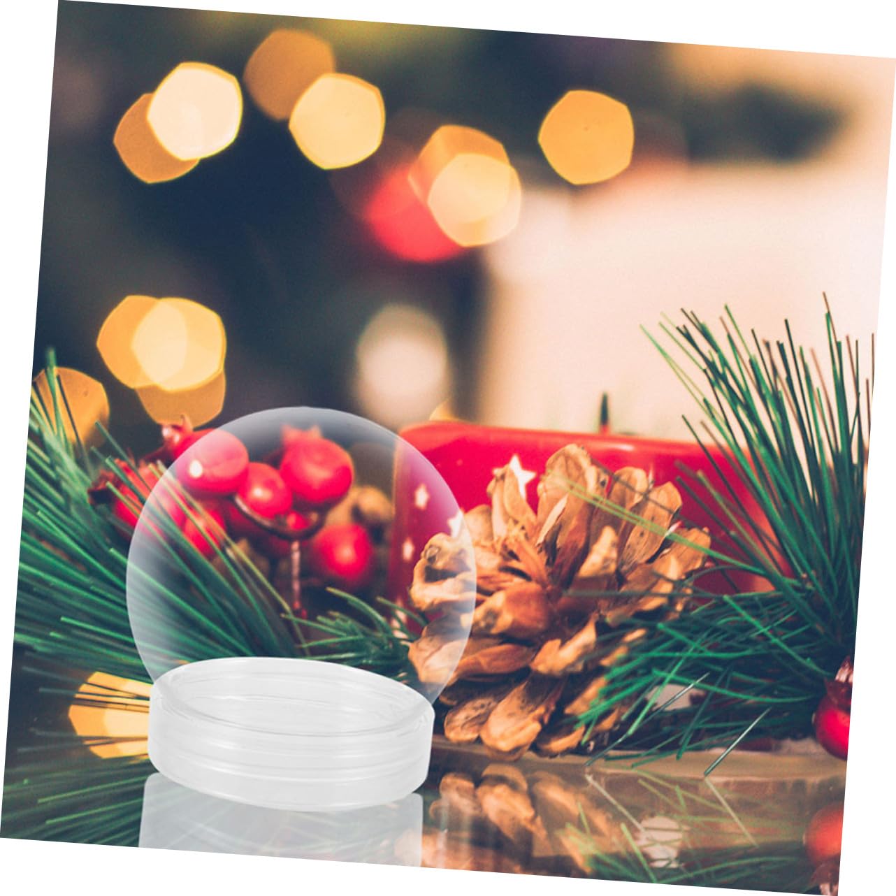 OUNONA 24 Piezas Bolas de Nieve Transparentes de Plástico para DIY Esferas de Agua Claras y Vacías para Manualidades Navideñas Accesorios Resistentes y Reutilizables